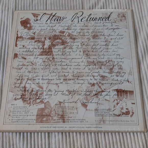 KENNETH COPELAND I Have Returned  LP Vinyl - Picture 2 of 4